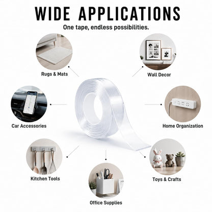 Heavy-Duty Double-Sided Nano Tape – 1/2 Inch × 10 Feet